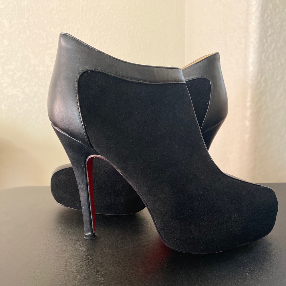Black Suede Christian Louboutin Booties